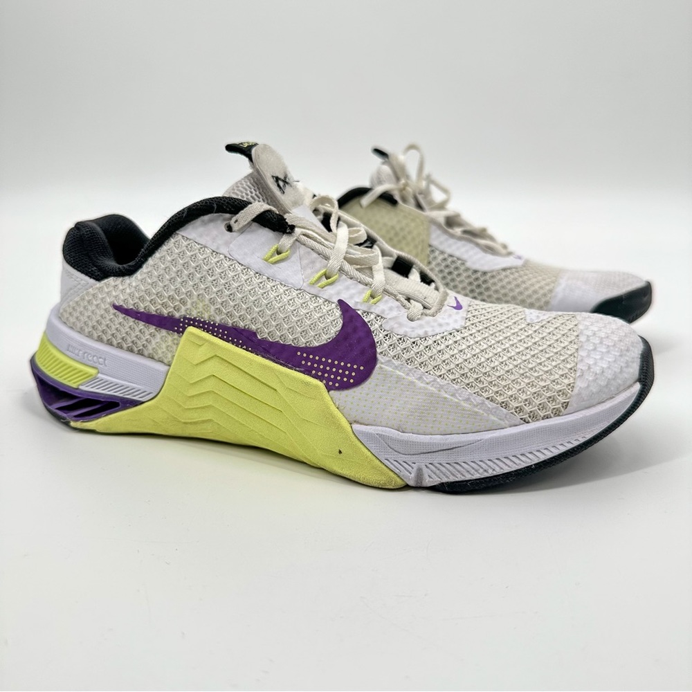 Nike Women Metcon 7 White Light Lemon Twist Training Lifting Shoes Size 7.5